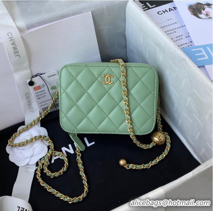 Low Cost Chanel Lambskin camera bag AS2463 green