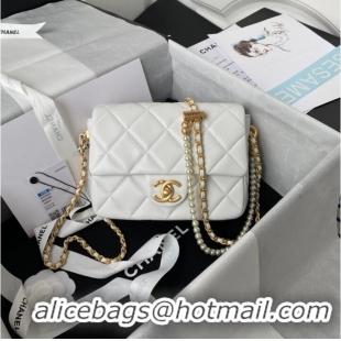 Good Product Chanel Lambskin Flap Shoulder Bag Original leather AS2855 white