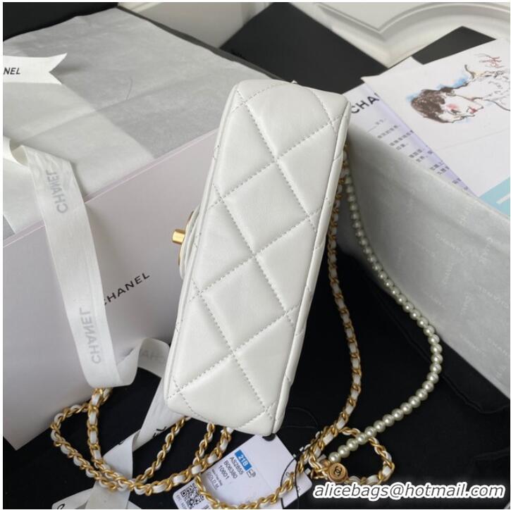 Good Product Chanel Lambskin Flap Shoulder Bag Original leather AS2855 white