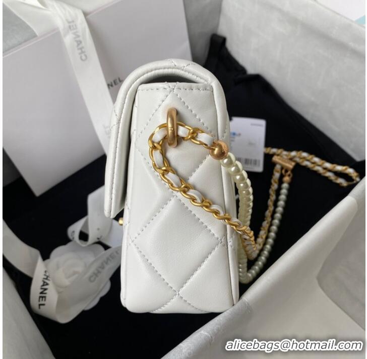 Good Product Chanel Lambskin Flap Shoulder Bag Original leather AS2855 white