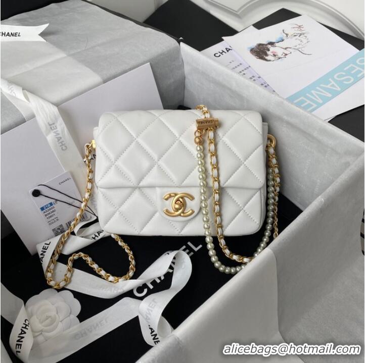 Good Product Chanel Lambskin Flap Shoulder Bag Original leather AS2855 white