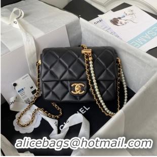 Low Cost Chanel Lambskin Flap Shoulder Bag Original leather AS2855 black