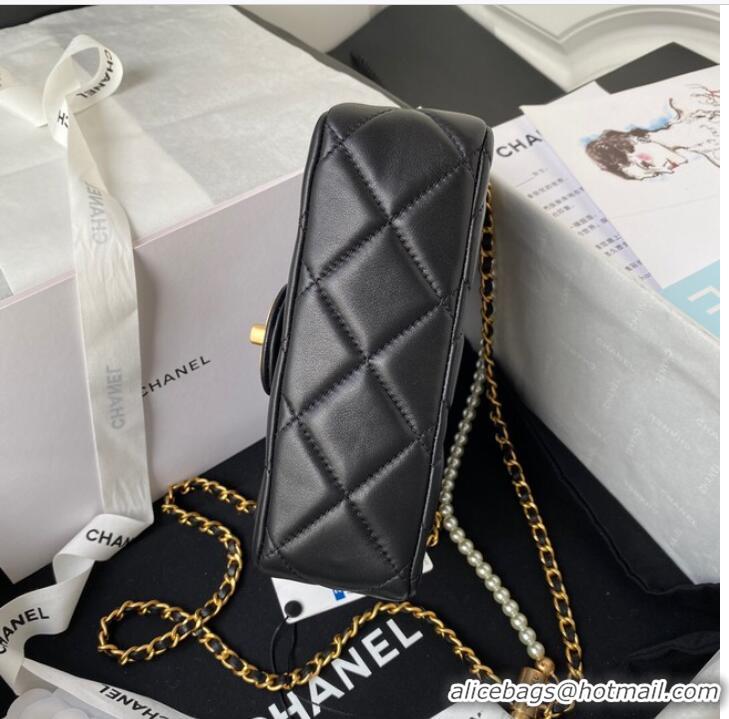 Low Cost Chanel Lambskin Flap Shoulder Bag Original leather AS2855 black