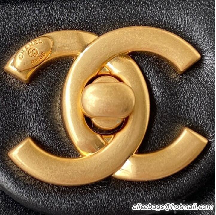 Low Cost Chanel Lambskin Flap Shoulder Bag Original leather AS2855 black