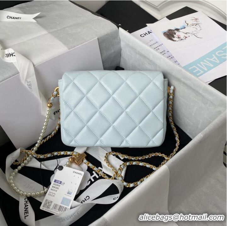 Top Grade Chanel Lambskin Flap Shoulder Bag Original leather AS2855 light blue