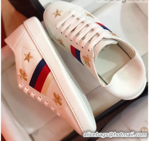 Grade Quality Gucci Ace Sneakers with Bees and Stars 022137 White