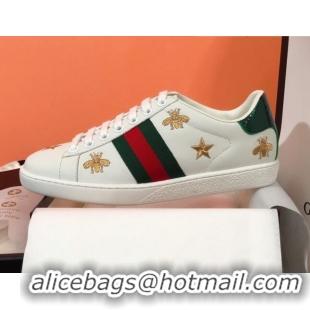 Top Grade Gucci Ace Sneakers with Bee and Web 022139 White