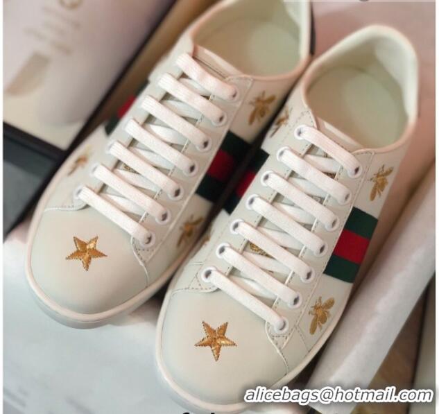 Top Grade Gucci Ace Sneakers with Bee and Web 022139 White