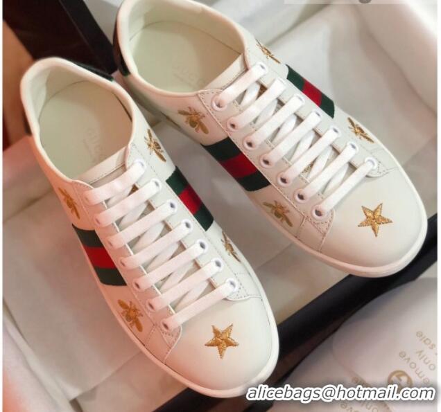 Top Grade Gucci Ace Sneakers with Bee and Web 022139 White