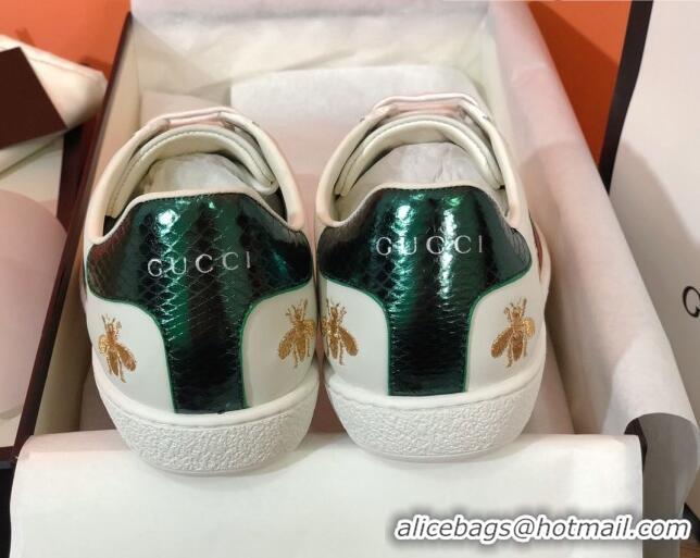 Top Grade Gucci Ace Sneakers with Bee and Web 022139 White