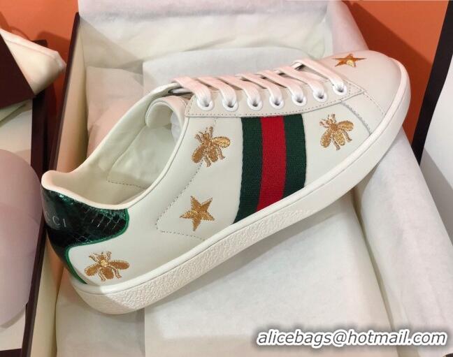 Top Grade Gucci Ace Sneakers with Bee and Web 022139 White