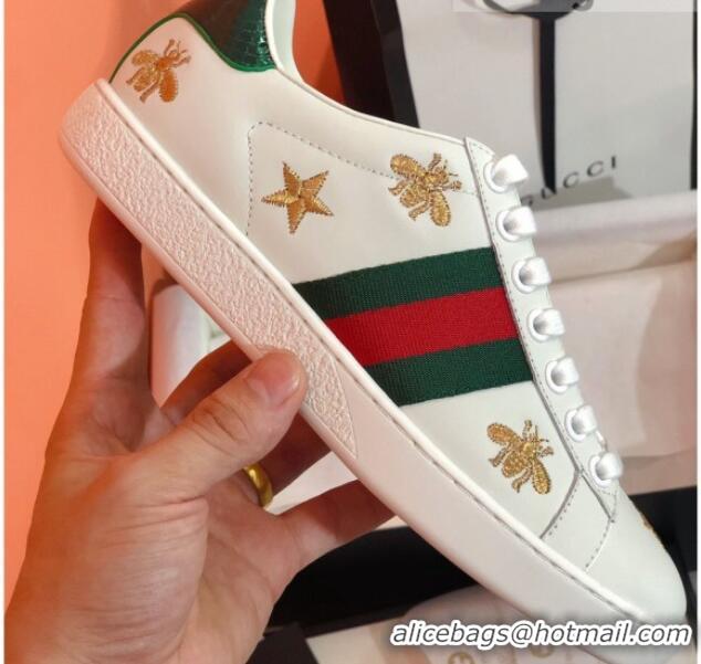 Top Grade Gucci Ace Sneakers with Bee and Web 022139 White