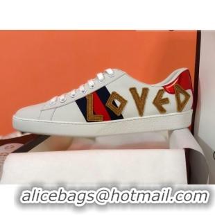 Good Looking Gucci Ace Sneakers in Embroidered Leather 022140 White