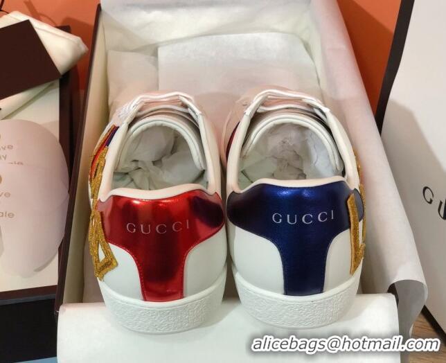 Good Looking Gucci Ace Sneakers in Embroidered Leather 022140 White