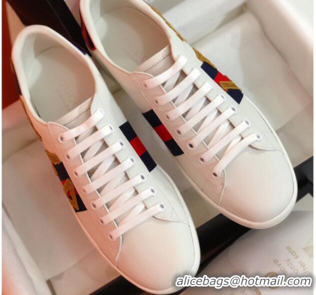 Good Looking Gucci Ace Sneakers in Embroidered Leather 022140 White