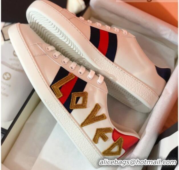 Good Looking Gucci Ace Sneakers in Embroidered Leather 022140 White