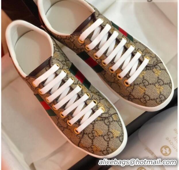 Best Luxury Gucci Ace Sneakers in GG Supreme Bees Canvas 022142