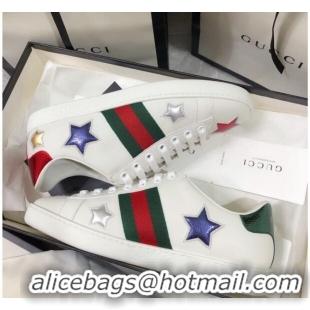 Cheap Design Gucci Ace Sneakers in Love Embroidered Leather White 022144