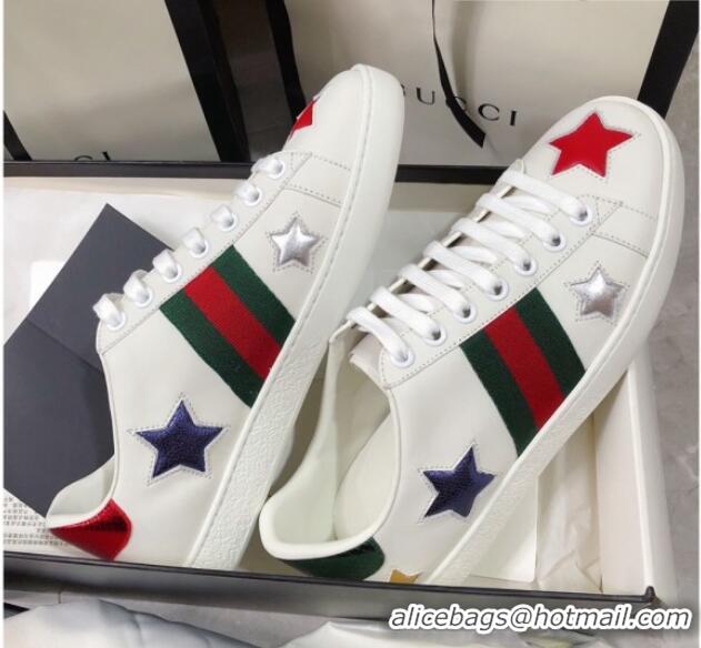 Cheap Design Gucci Ace Sneakers in Love Embroidered Leather White 022144