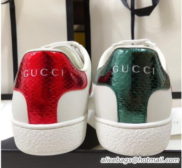 Cheap Design Gucci Ace Sneakers in Love Embroidered Leather White 022144