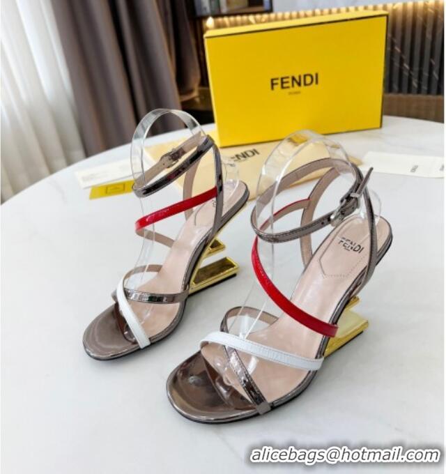 Colorful Fendi First F Calfskin Strap Heel 8.5cm Sandals 0215101 Red