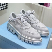 Modern Prada Fabric Sneakers Grey 112402