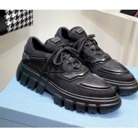 Low Price Prada Fabric Sneakers Black 112403