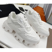 Luxurious Prada Cloudbust Thunder Sequin Sneakers 121720 White