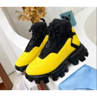 Good Taste Prada Cloudbust Thunder Sequin Sneakers/Ankle Boots 121724 Yellow/Black