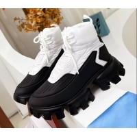 Most Popular Prada Cloudbust Thunder Sequin Sneakers/Ankle Boots 121726 White/Black