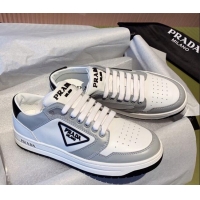 Good Looking Prada District Leather Sneakers 121819 White/Grey