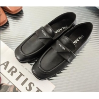 Classic Hot Prada Soft Lambskin Flat Loafers 011375 Black