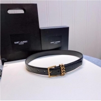 Luxury Discount YSL Leather 30MM BELT 0235