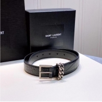 Buy Grade Cheapest YSL Leather 30MM BELT 0236