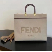 Popular Style FENDI SUNSHINE Shopper Bag 8BH371 Light Gray