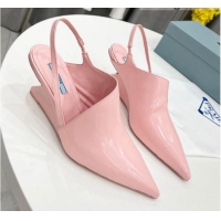 Best Product Prada Brush Leather Slingback Pumps 6.5cm Pink 011414