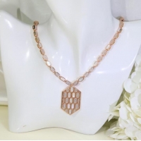 Well Crafted BVLGARI Necklace CE7591 Rose Gold