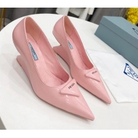 Fashion Prada Brush Leather Pumps 6.5cm Pink 011429