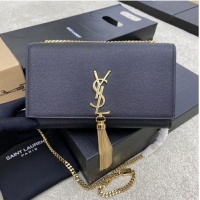 Discount YSL KATE MEDIUM WITH TASSEL IN GRAIN DE POUDRE EMBOSSED LEATHER 354119B black