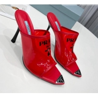 Luxury Prada TPU Rubber High Heel Mules 10cm 021643 Red