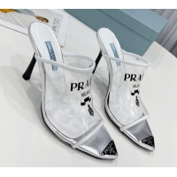 Classic Hot Prada TPU Rubber High Heel Mules 10cm 021643 White