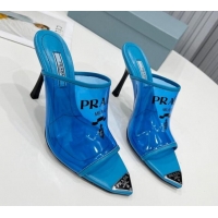 Best Price Prada TPU Rubber High Heel Mules 10cm 021643 Blue