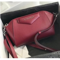 Good Product GIVENCHY Original Leather Shoulder Bag 1870 Burgundy