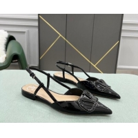 Grade Design Valentino VLOGO SIGNATURE Patent Leather Slingback Flat Ballerina 0106056