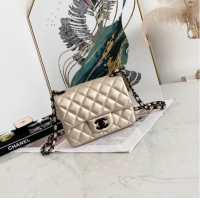 Well Crafted Chanel Flap Lambskin Shoulder Bag 1115 gold