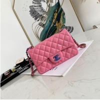 Famous Brand Chanel Flap Lambskin Shoulder Bag 1116 rose