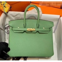 Super Quality Hermes Birkin 25cm Bag in Origianl Epsom Leather H025 Green/Gold