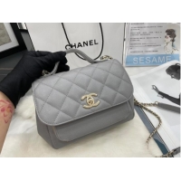 Wholesale Chanel small flap bag Calfskin & Gold-Tone Metal A93749 light gray