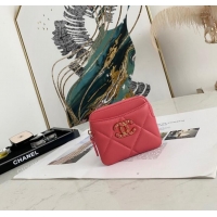 Most Popular Chanel 19 Zip Card bag 82086 Rose