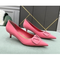 Best Price Valentino VLOGO SIGNATURE Patent Leather Pump with 4cm Heel Pink 0106072